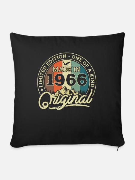 Vintage 1966 Geburtstag Retro - Sofakissenbezug 45 x 45 cm - Schwarz