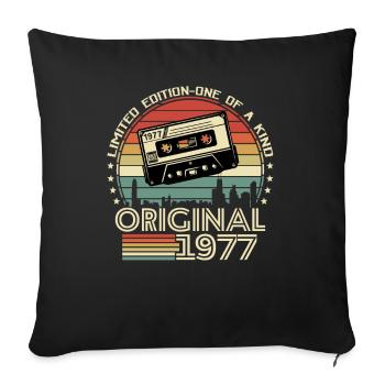 Vintage 1977 Surprise d’anniversaire - Housse de coussin décorative 45 x 45 cm - noir - Devant