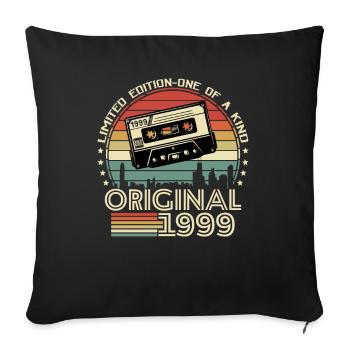 Vintage 1999 Geschenk - 24/25 Jahre - Sofakissenbezug 45 x 45 cm - Schwarz - Vorne