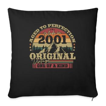 Original Vintage 2001 - Uniquely aged - Sofa pillowcase 17,3'' x 17,3'' (45 x 45 cm) - black - Front