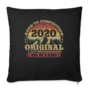 Vintage Birthday Gift 2020 - Sofa pillowcase 17,3'' x 17,3'' (45 x 45 cm) - black - Front