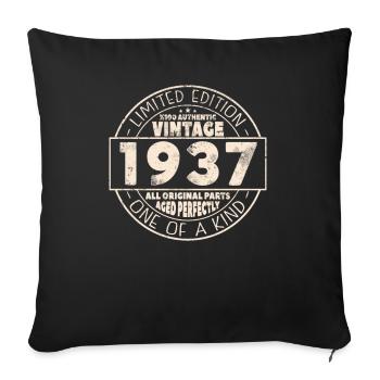 Vintage Geburtstagsgeschenk 1937 - Sofakissenbezug 45 x 45 cm - Schwarz - Vorne