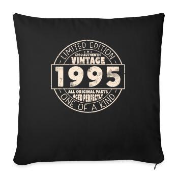 Geburtstagsgeschenk Vintage 1995 - Sofakissenbezug 45 x 45 cm - Schwarz - Vorne