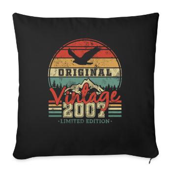 Original 2007 Vintage Anniversaire Rétro - Housse de coussin décorative 45 x 45 cm - noir - Devant