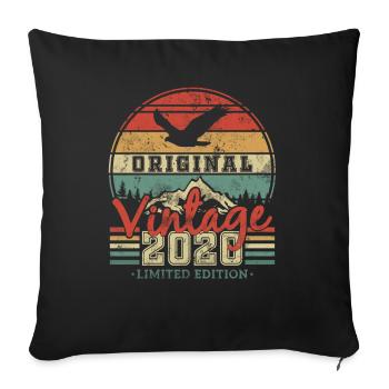 Original 2020 Vintage Birthday - Sofa pillowcase 17,3'' x 17,3'' (45 x 45 cm) - black - Front