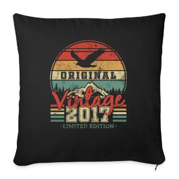 Millésime original 2017 6/7 ans. - Housse de coussin décorative 45 x 45 cm - noir - Devant