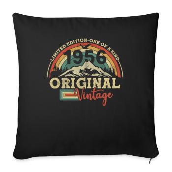 Millésime original 1956 67/68 ans - Housse de coussin décorative 45 x 45 cm - noir - Devant