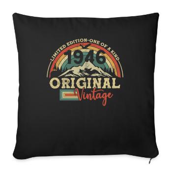 Original Vintage 1946 77/78 Ans - Sofa pillowcase 17,3'' x 17,3'' (45 x 45 cm) - black - Front