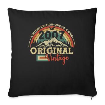 Millésime original 2007 - Housse de coussin décorative 45 x 45 cm - noir - Devant