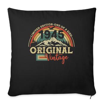 Original Vintage 1945 Record 78/79 Ans - Sofa pillowcase 17,3'' x 17,3'' (45 x 45 cm) - black - Front