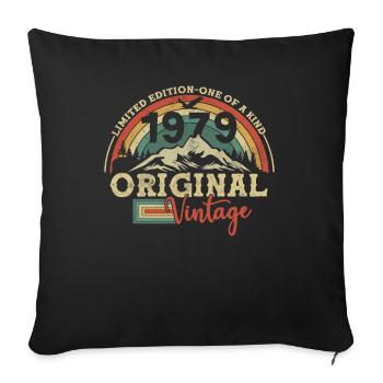 Millésime original 1979 44/45 Année - Housse de coussin décorative 45 x 45 cm - noir - Devant