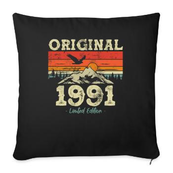 Original 1991 Birthday Gift - Sofa pillowcase 17,3'' x 17,3'' (45 x 45 cm) - black - Front