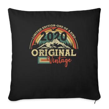 Original Vintage 2020 Birthday Gift - Sofa pillowcase 17,3'' x 17,3'' (45 x 45 cm) - black - Front