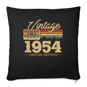 1954 - 69/70 Geburtstag - Sofakissenbezug 45 x 45 cm - Schwarz - Vorne