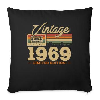 1969 - 54/55th anniversary - Sofa pillowcase 17,3'' x 17,3'' (45 x 45 cm) - black - Front