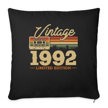 1992 - 31/32 Birthday - Sofa pillowcase 17,3'' x 17,3'' (45 x 45 cm) - black - Front