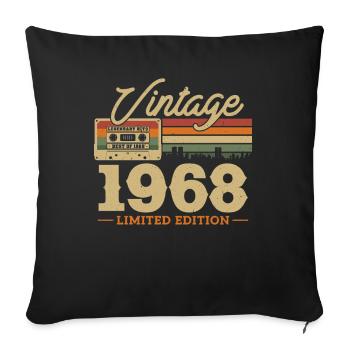 1968 Anniversary - 55/56 years - Sofa pillowcase 17,3'' x 17,3'' (45 x 45 cm) - black - Front