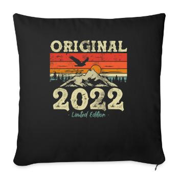 Gift Birthday 2022 1/2 year - Sofa pillowcase 17,3'' x 17,3'' (45 x 45 cm) - black - Front