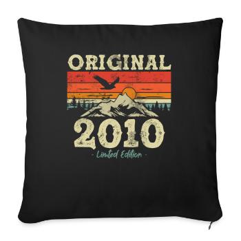 Cadeau d’anniversaire 2010 13/14 ans - Housse de coussin décorative 45 x 45 cm - noir - Devant