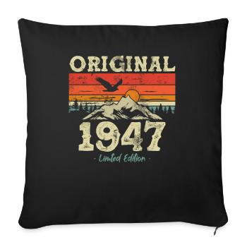 Birthday present 1947 76/77 years - Sofa pillowcase 17,3'' x 17,3'' (45 x 45 cm) - black - Front