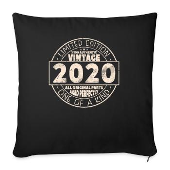 Cadeau d’anniversaire vintage 3/4 ans - Housse de coussin décorative 45 x 45 cm - noir - Devant