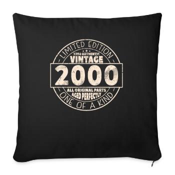 Vintage 2000 Birthday Gift - Sofa pillowcase 17,3'' x 17,3'' (45 x 45 cm) - black - Front