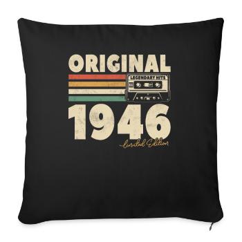 Vintage 1946 Geburtstagsgeschenk - Sofakissenbezug 45 x 45 cm - Schwarz - Vorne