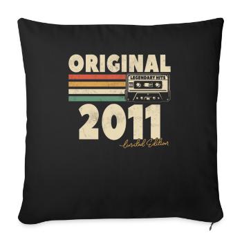 Vintage 2011 Birthday Gift - Sofa pillowcase 17,3'' x 17,3'' (45 x 45 cm) - black - Front