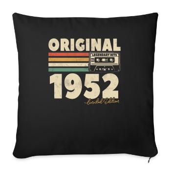 Vintage 1952 Cadeau d’anniversaire - Housse de coussin décorative 45 x 45 cm - noir - Devant