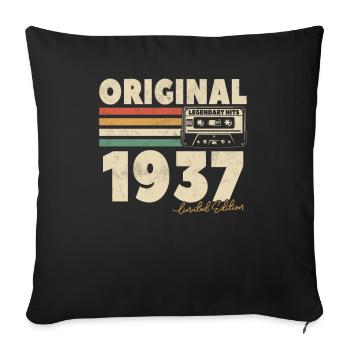 Vintage 1937 Geschenk - Sofakissenbezug 45 x 45 cm - Schwarz - Vorne