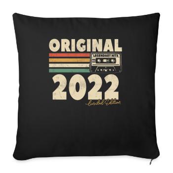 Vintage Geburtstagsgeschenk 2022 - Sofakissenbezug 45 x 45 cm - Schwarz - Vorne