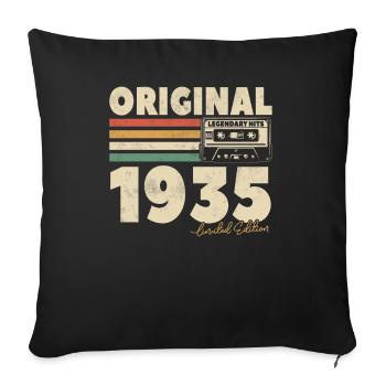 Vintage 1935 Geburtstagsgeschenk - Sofakissenbezug 45 x 45 cm - Schwarz - Vorne