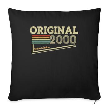 Vintage Birthday 2000 - Sofa pillowcase 17,3'' x 17,3'' (45 x 45 cm) - black - Front