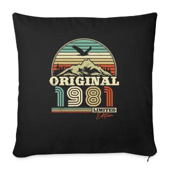 Retro '81 Birthday Bliss - Sofakissenbezug 45 x 45 cm - Schwarz - Vorne