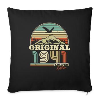 Timeless '41: Vintage B-day Gift - Sofa pillowcase 17,3'' x 17,3'' (45 x 45 cm) - black - Front