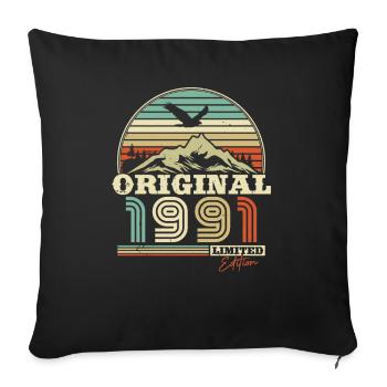 Retro '91 Birthday Delight - Sofa pillowcase 17,3'' x 17,3'' (45 x 45 cm) - black - Front