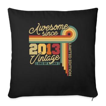 2013 Vintage Jubiläum Retro 10 Jahre - Sofakissenbezug 45 x 45 cm - Schwarz - Vorne