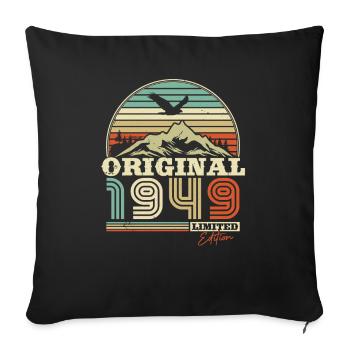 Vintage Geburtstag 1949 - Sofakissenbezug 45 x 45 cm - Schwarz - Vorne