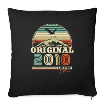 Vintage 2010 Birthday - Sofa pillowcase 17,3'' x 17,3'' (45 x 45 cm) - black - Front