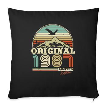 Original 1987 Vintage Birthday Retro - Sofa pillowcase 17,3'' x 17,3'' (45 x 45 cm) - black - Front