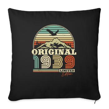 Vintage & Retro Geburtstagsgeschenk 1939 - Sofakissenbezug 45 x 45 cm - Schwarz - Vorne