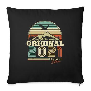 Vintage and Retro Birthday Gift 2021 - Sofa pillowcase 17,3'' x 17,3'' (45 x 45 cm) - black - Front