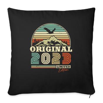 Vintage Geburtstagsgeschenk 2023 - Sofakissenbezug 45 x 45 cm - Schwarz - Vorne