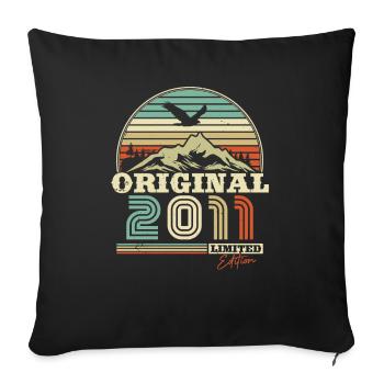 Vintage Birthday Gift: Mountain and Eagle 2011 - Sofa pillowcase 17,3'' x 17,3'' (45 x 45 cm) - black - Front