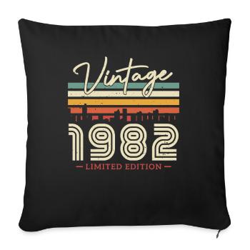 Millésime 1982 : Édition Anniversaire Limitée - Housse de coussin décorative 45 x 45 cm - noir - Devant