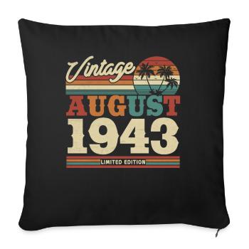Vintage Birthday Gift 80 Years 1943 - Sofa pillowcase 17,3'' x 17,3'' (45 x 45 cm) - black - Front