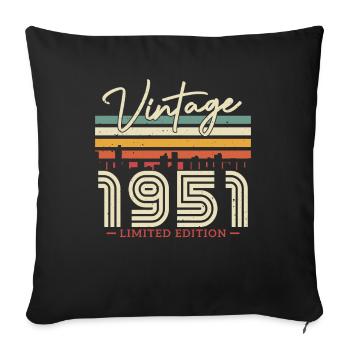 Vintage 1951 Limitierte Edition - Sofakissenbezug 45 x 45 cm - Schwarz - Vorne
