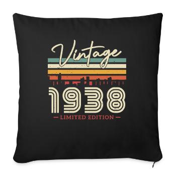 Vintage 1938 Geburtstagsgeschenk - Sofakissenbezug 45 x 45 cm - Schwarz - Vorne