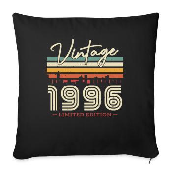 Vintage 1996 Geburtstagsgeschenk - Sofakissenbezug 45 x 45 cm - Schwarz - Vorne