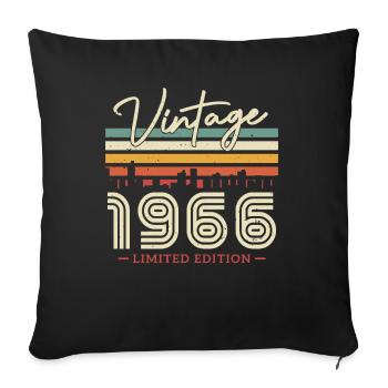 Gift 57/58 J. 1966 Vintage - Sofa pillowcase 17,3'' x 17,3'' (45 x 45 cm) - black - Front